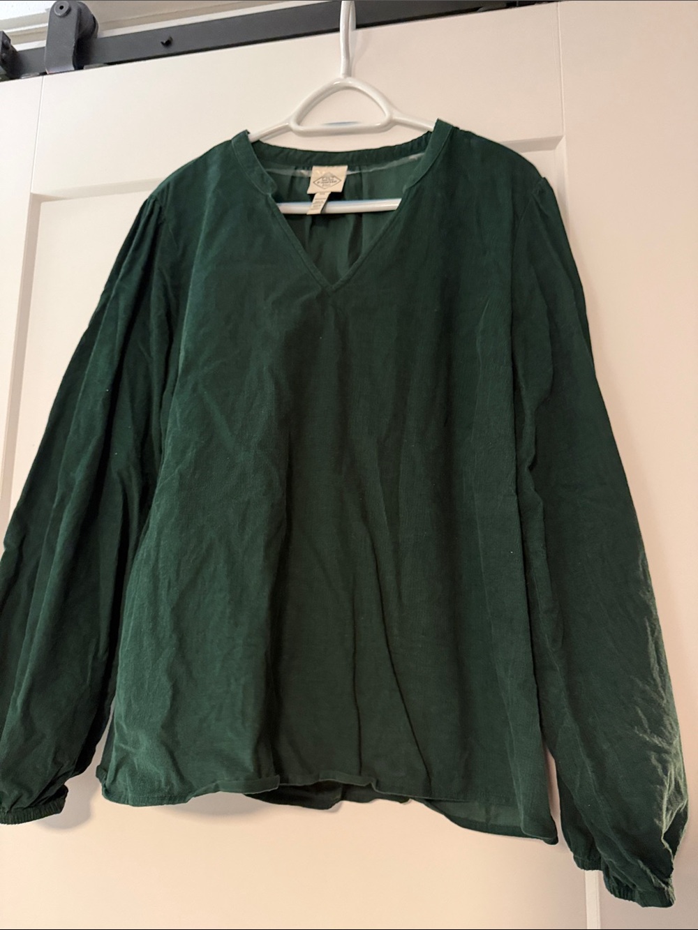 St. John's Bay Deep Green V-Neck Long Sleeve Top